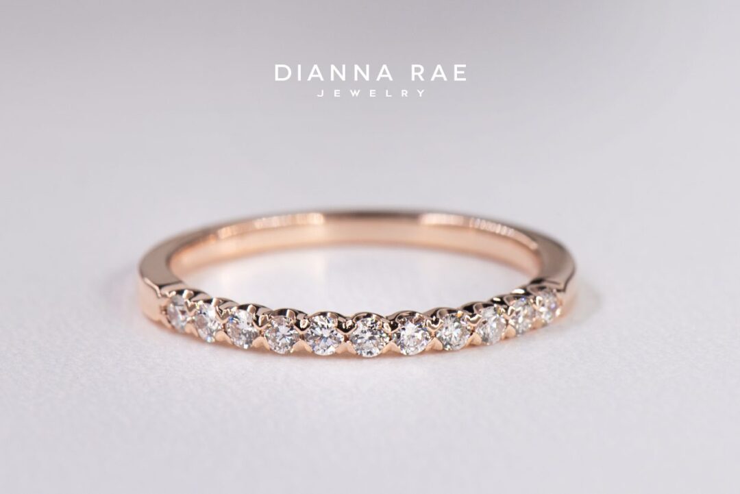 Rose Gold Round Diamond Stackable Anniversary Wedding Band - 0.24CTW - Image 2