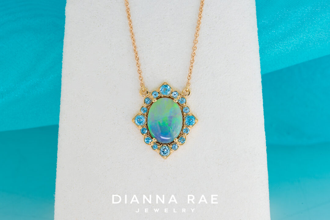 Opal and Sky Blue Topaz Pendant