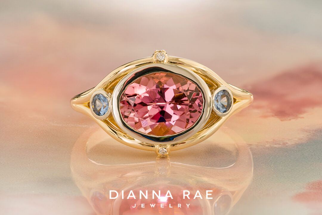 Pink Tourmaline and Blue Topaz Ring - Image 5