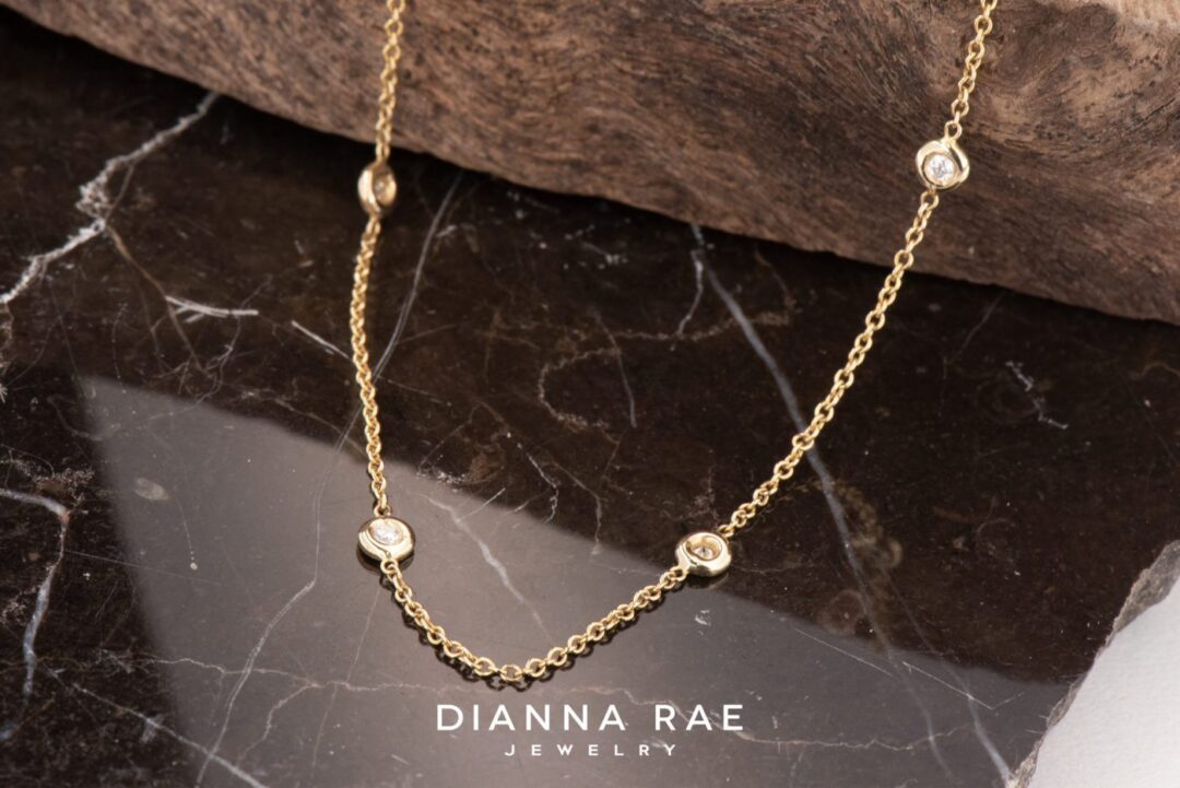 14kt Yellow Gold Diamond Station Chain
