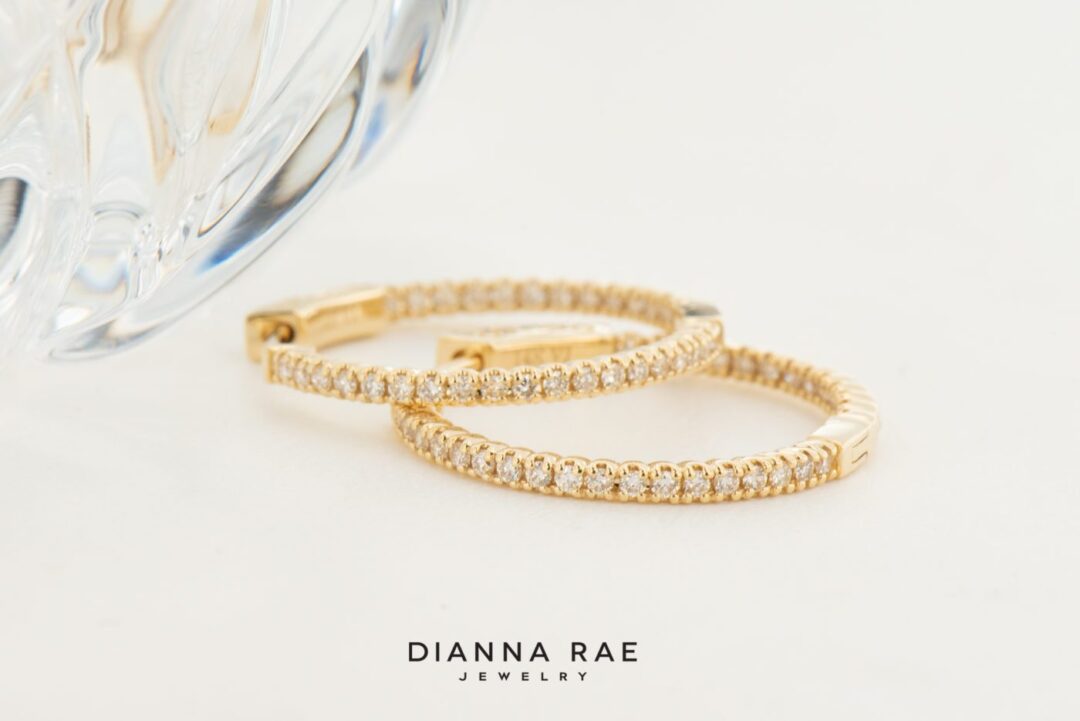 14kt Yellow Gold In & Out 1.94ctw Diamond Hoops - Image 4