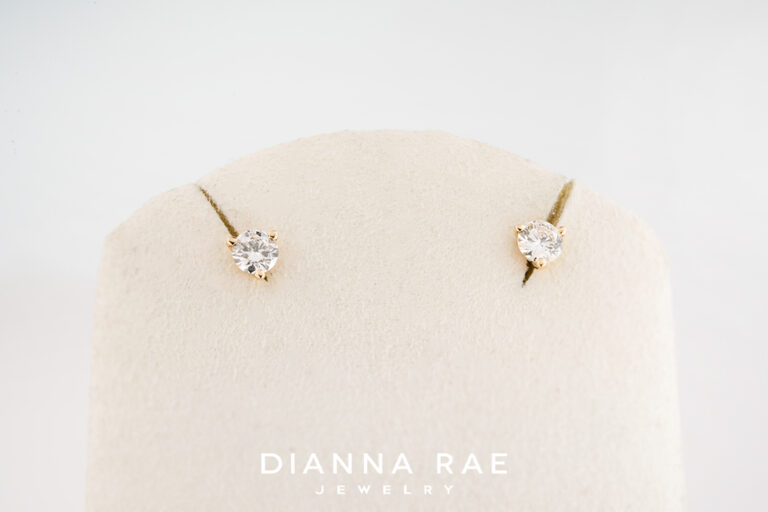 0.37 Carat Natural Diamond Studs Yellow Gold