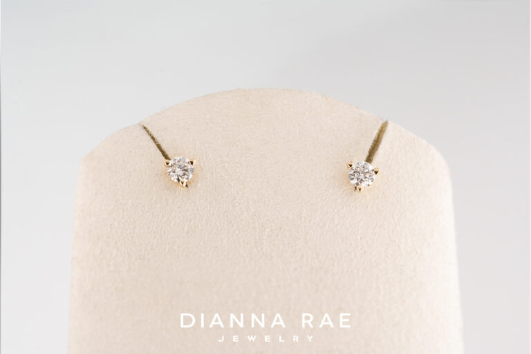 0.26 Carat Natural Diamond Studs Yellow Gold