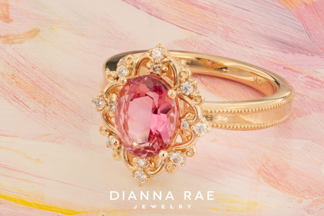 Pink Tourmaline and Diamond Ring - Image 2