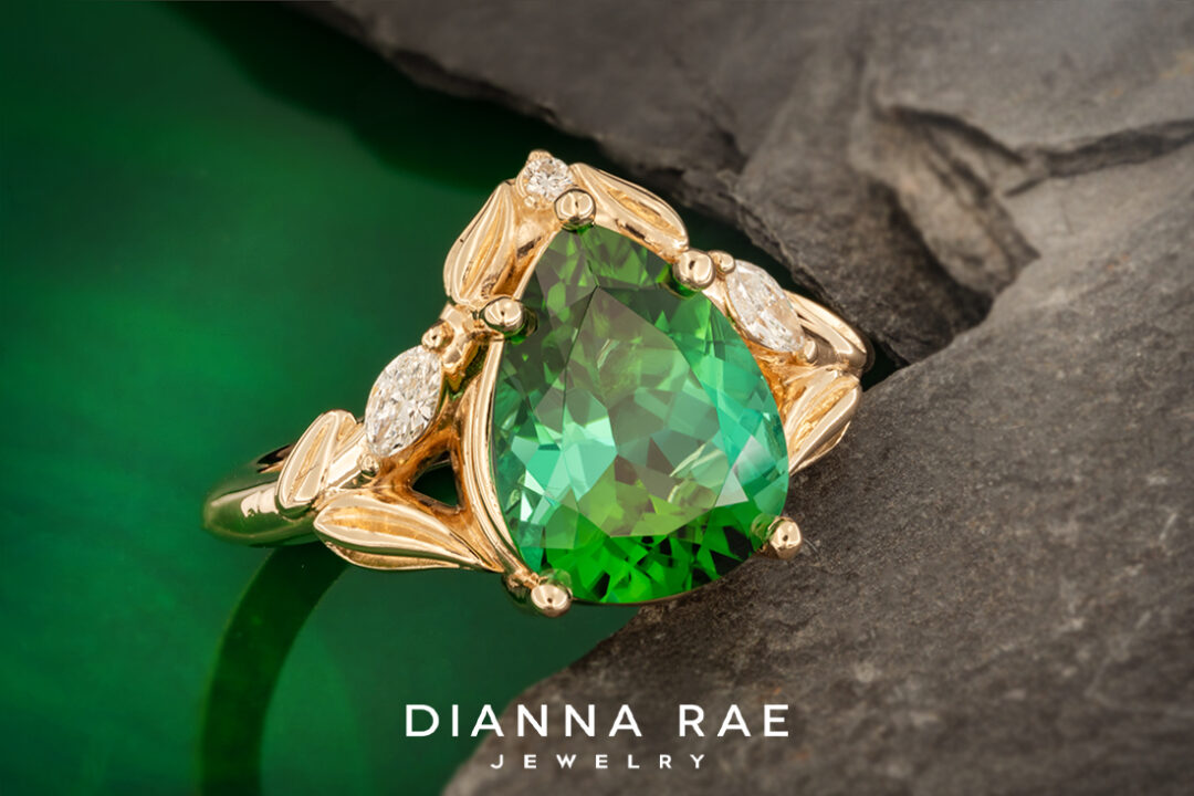 Green Tourmaline & Diamond Ring - Image 2