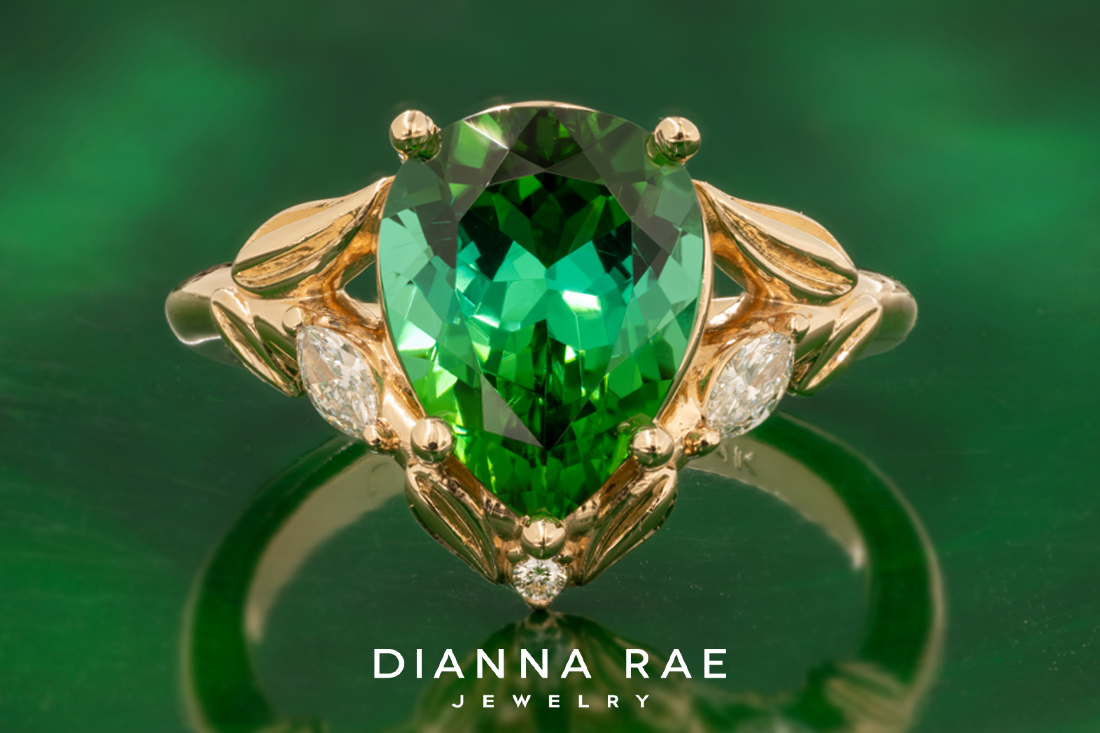 Green Tourmaline & Diamond Ring