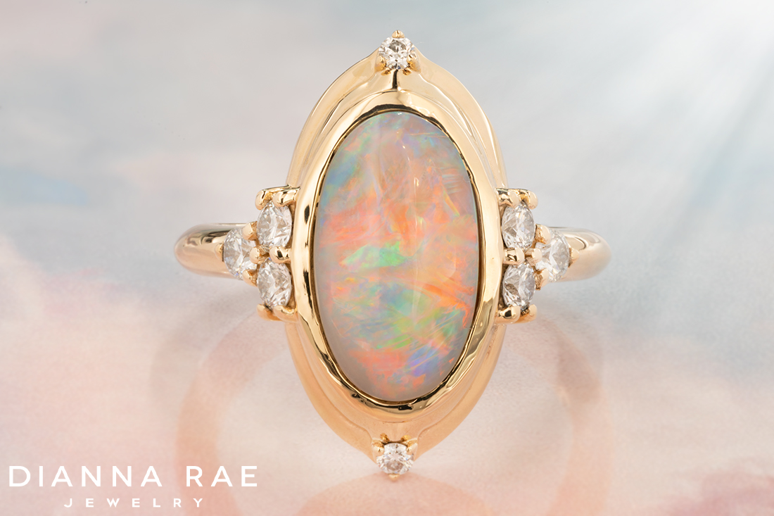 Oval Australian Opal Ring