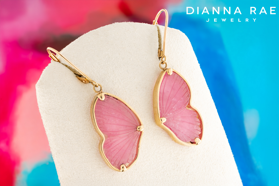 Tourmaline Butterfly Earrings