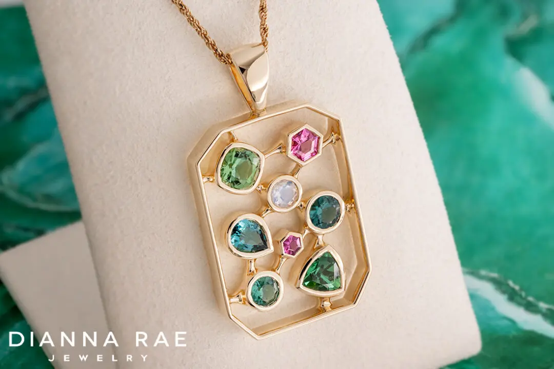 Multicolor Gemstone Confetti Style Pendant - Image 2