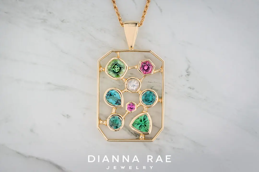 Multicolor Gemstone Confetti Style Pendant