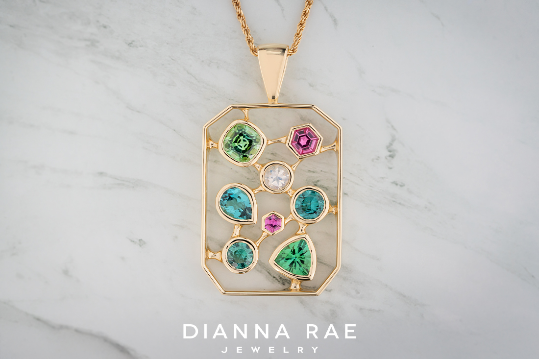 Multicolor Gemstone Confetti Style Pendant