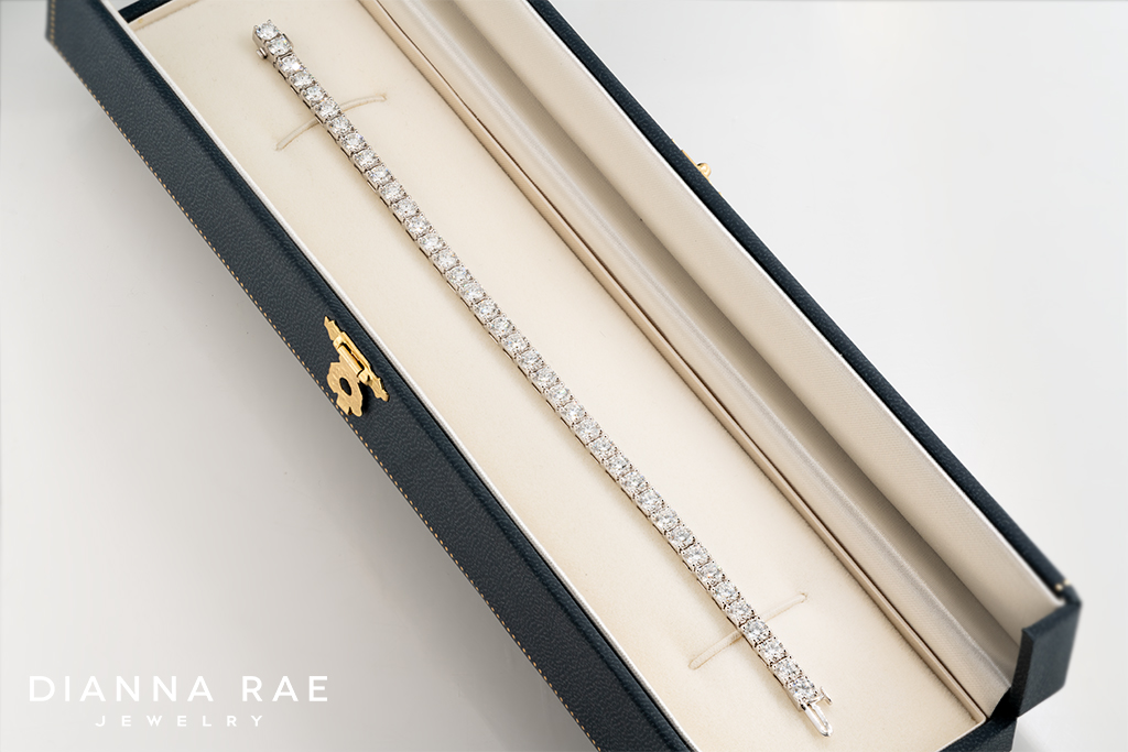 10 Carat White Gold Lab-Grown Diamond Tennis Bracelet