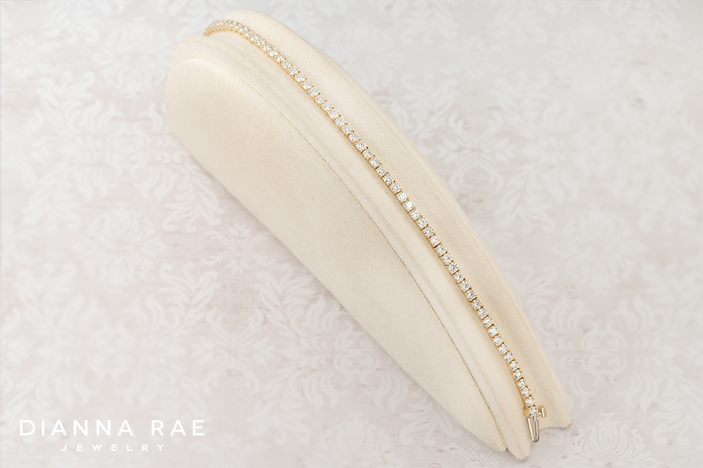 14K Yellow Gold Diamond Tennis Bracelet