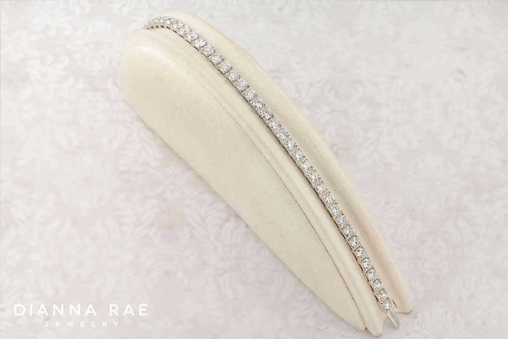 10.12 Carat White Gold Lab-Grown Diamond Tennis Bracelet