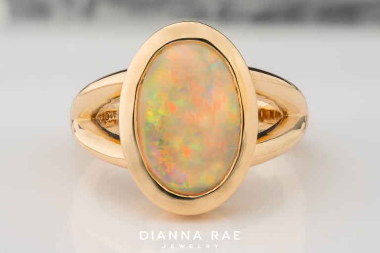 Bezel Set Australian Opal Ring