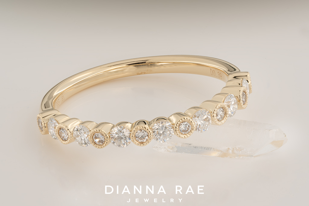 Yellow Gold Alternating Diamond Band