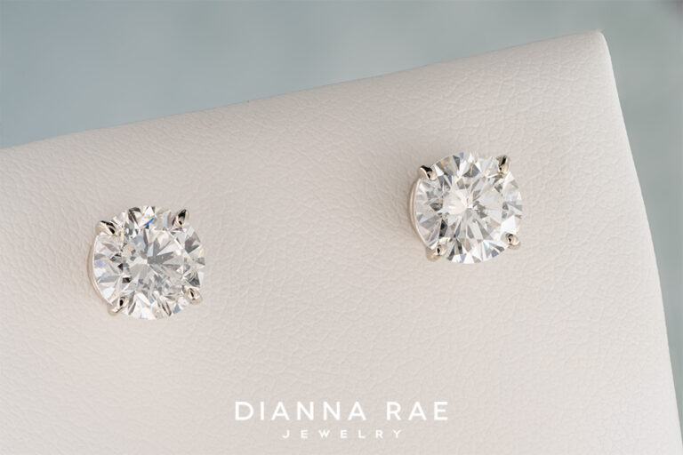 3.03 Carat Natural Diamond Studs White Gold