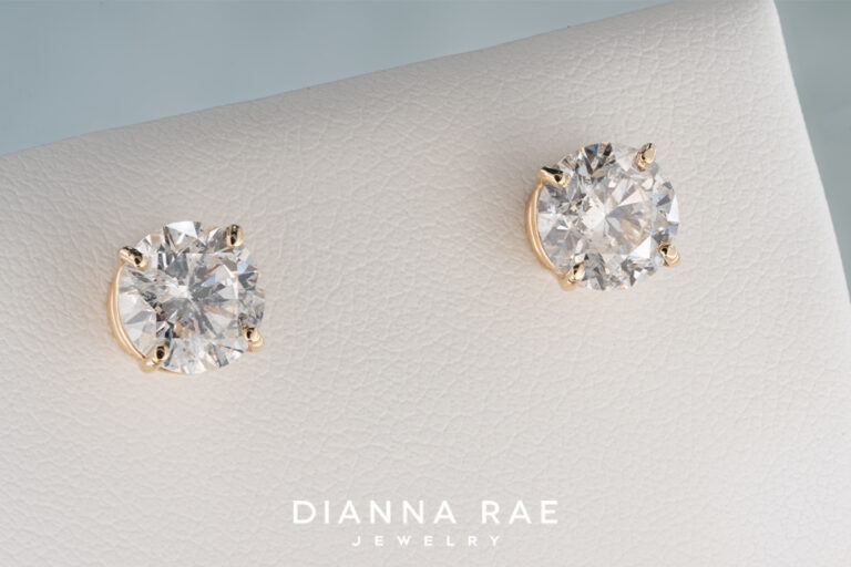 3.02 Carat Natural Diamond Studs Yellow Gold