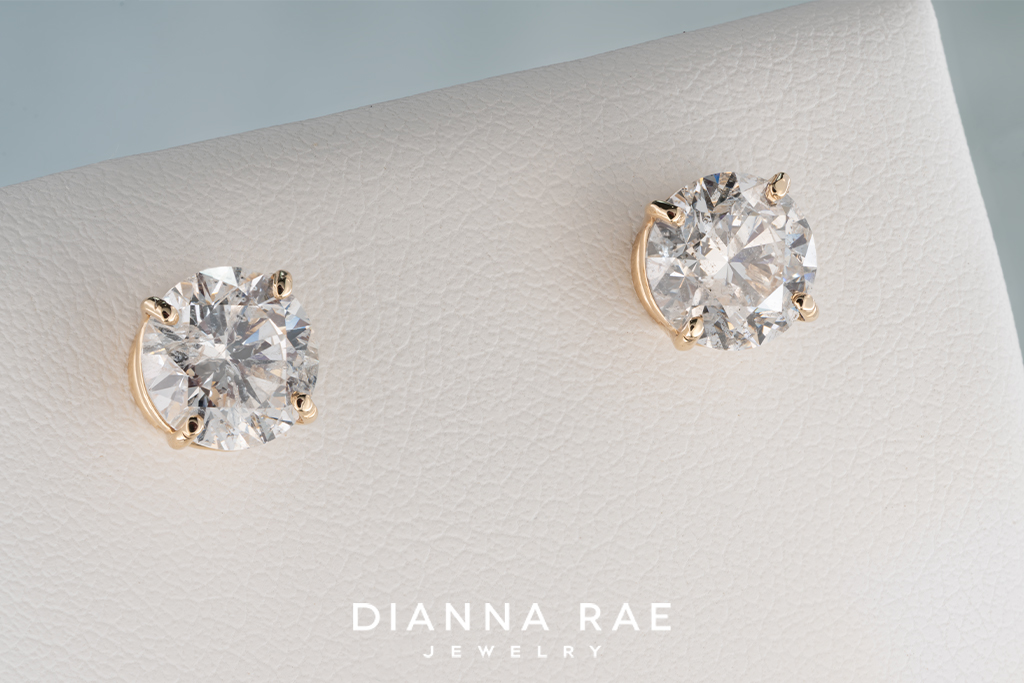 3.02 Carat Natural Diamond Studs
