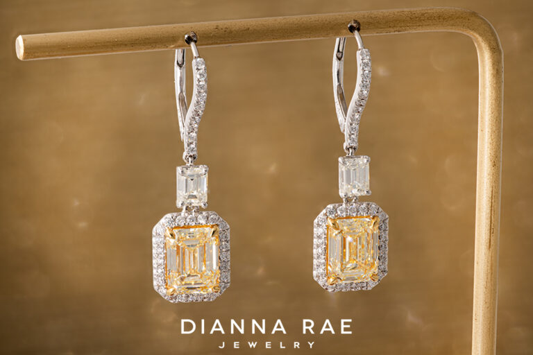 Natural Yellow Diamond Earrings