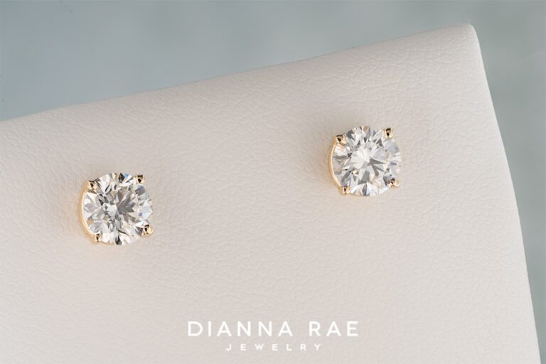 1.54 Carat Natural Diamond Studs Yellow Gold