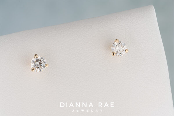 150 00367 0.56Ct YG Diamond Studs - 0.56 Carat Natural Diamond Studs Yellow Gold
