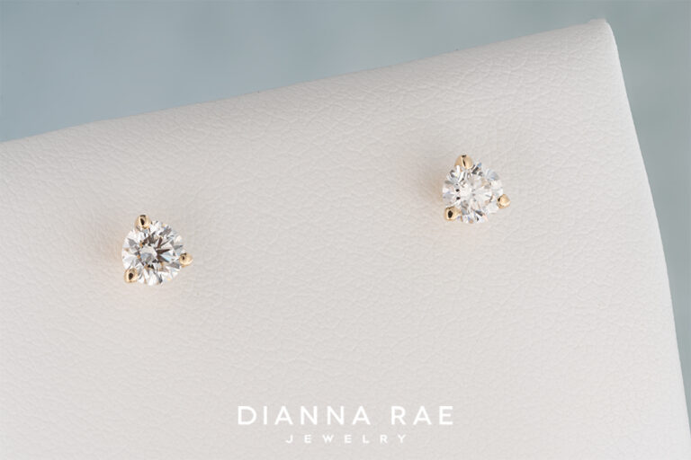 0.56 Carat Natural Diamond Studs Yellow Gold