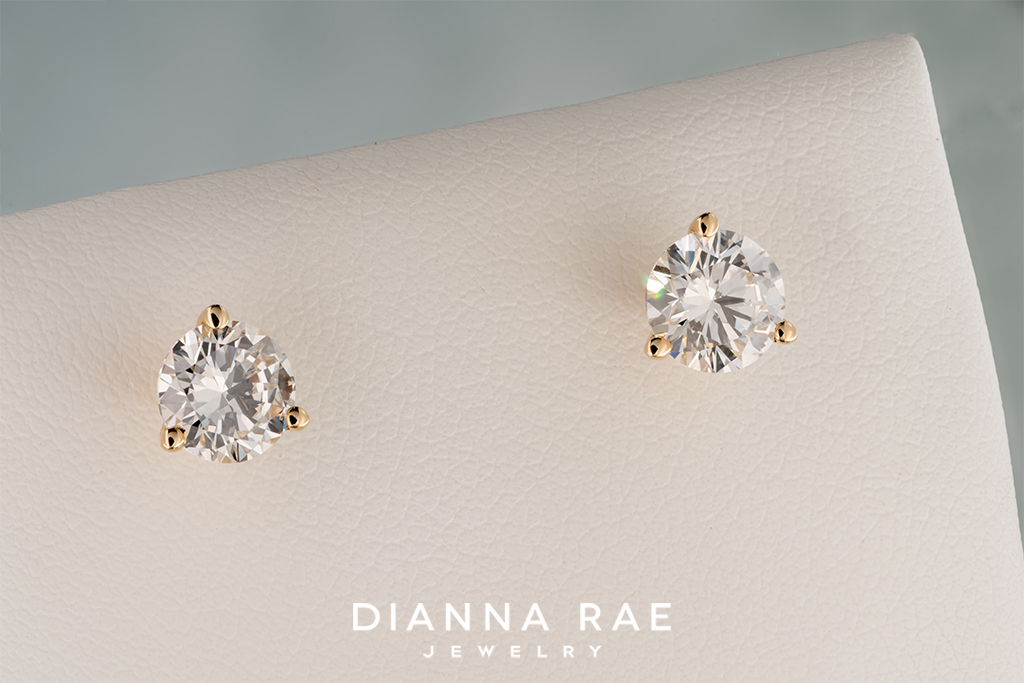 1.67 Carat Yellow Gold Lab-Grown Diamond Studs