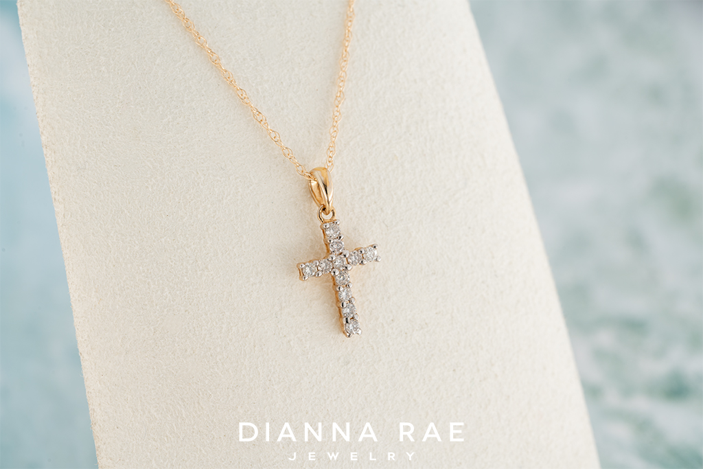 Yellow Gold Diamond Cross Pendant