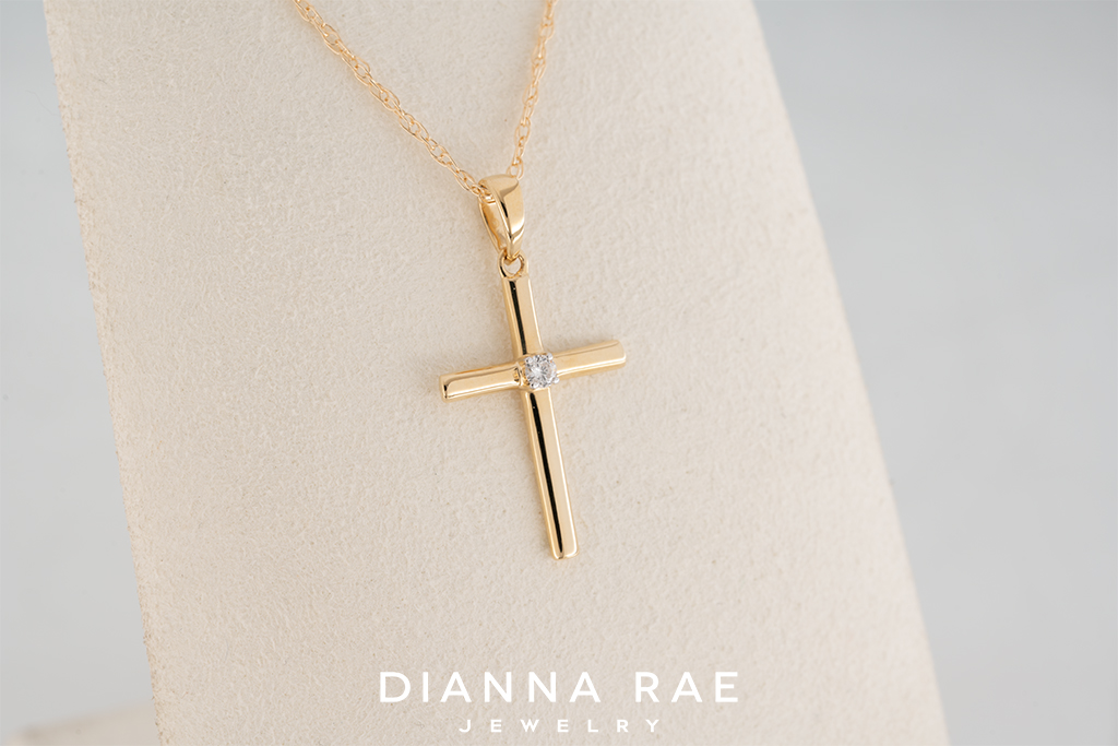 Gold Diamond Cross Necklace