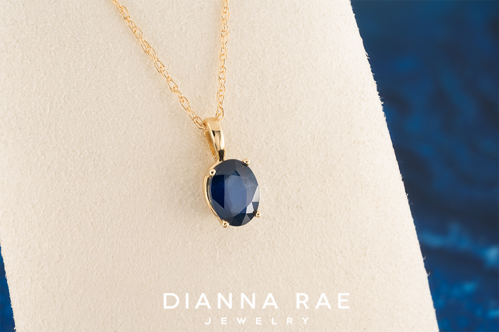 10K Yellow Gold Sapphire Pendant