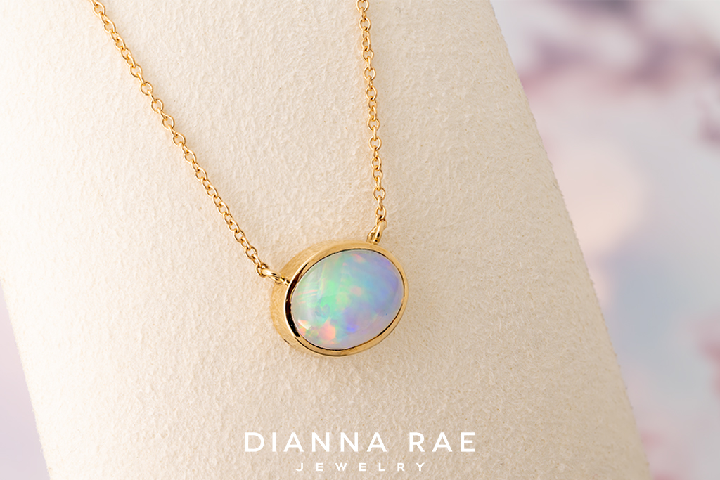 Bezel Set Oval Ethiopian Opal Pendant