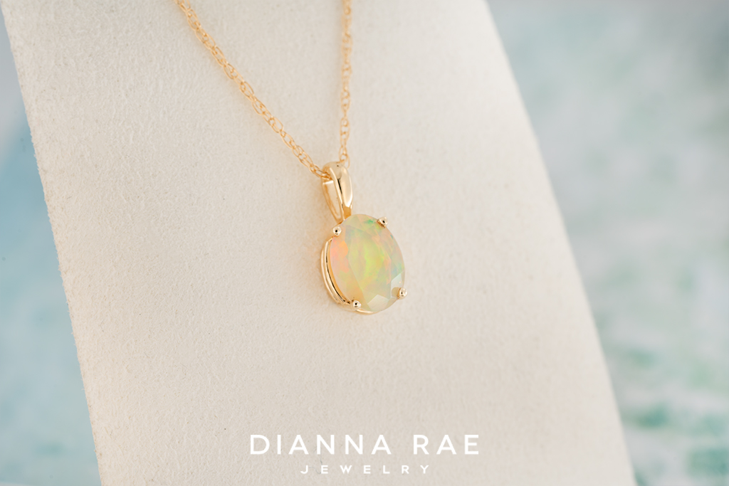 10K Yellow Gold Ethiopian Opal Pendant