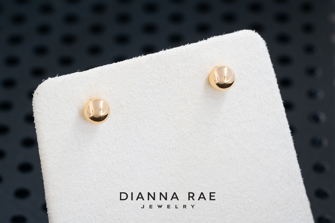 Yellow Gold Ball Studs 5mm