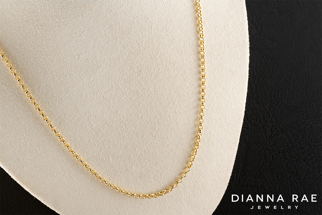 14K Yellow Gold Rolo Chain