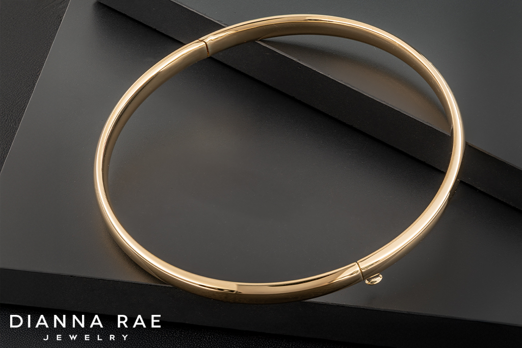 10K Yellow Gold Hinged Bangle