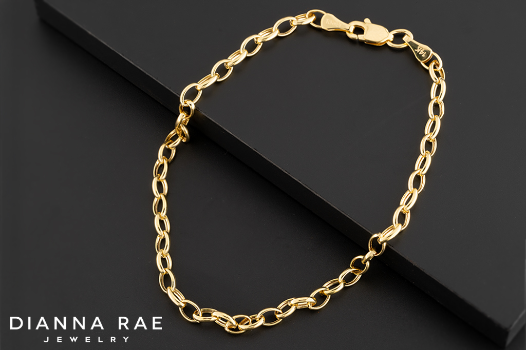 14K Yellow Gold Rolo Chain Bracelet