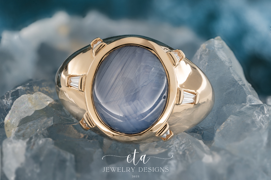 "CRONUS" Star Sapphire and Diamond Men's Ring