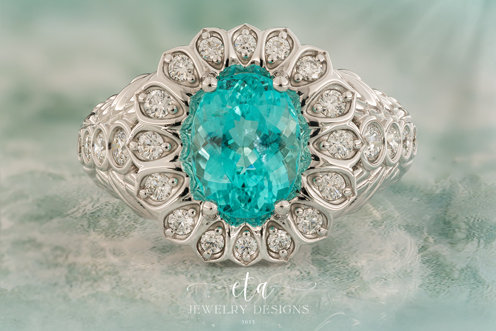 "MARA" Paraiba Tourmaline and Diamond Ring