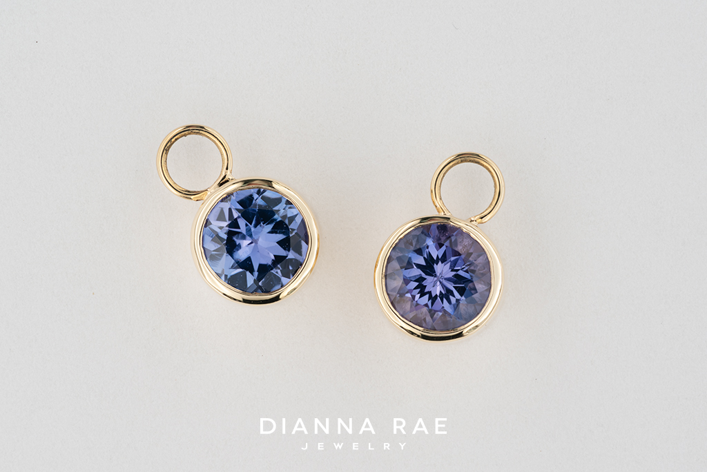 Yellow Gold Tanzanite Earring Charms