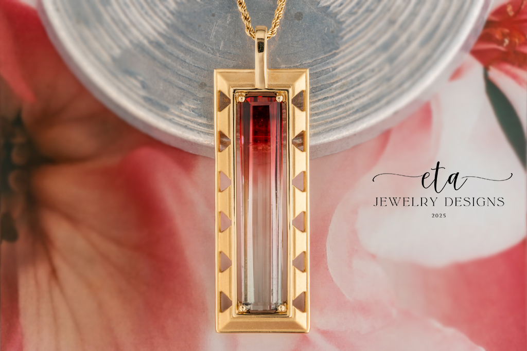 Bi-Color Tourmaline Drop Pendant