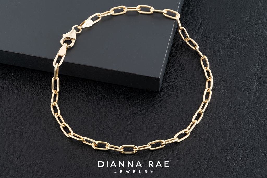 14K Yellow Gold Paperclip Bracelet