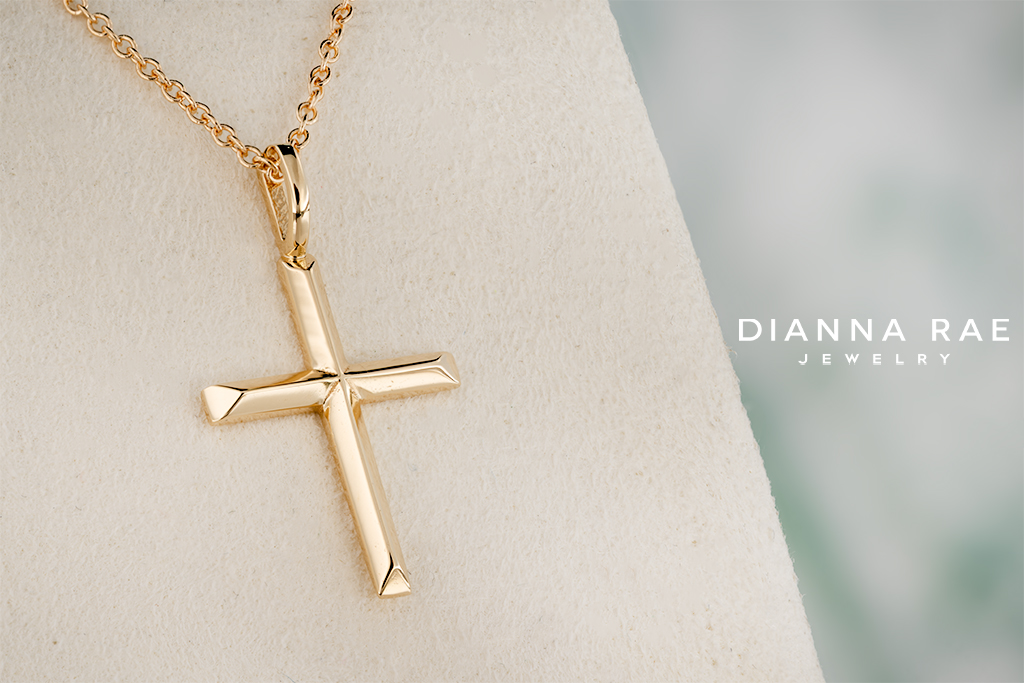 14K Yellow Gold Cross Necklace