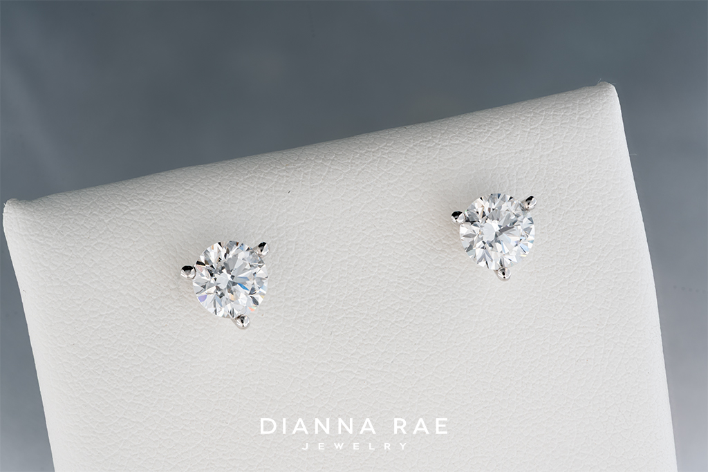 1.81 Carat Lab-Grown Diamond Studs White Gold