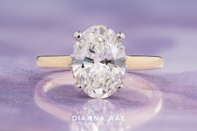 Oval Two Tone Engagement Ring