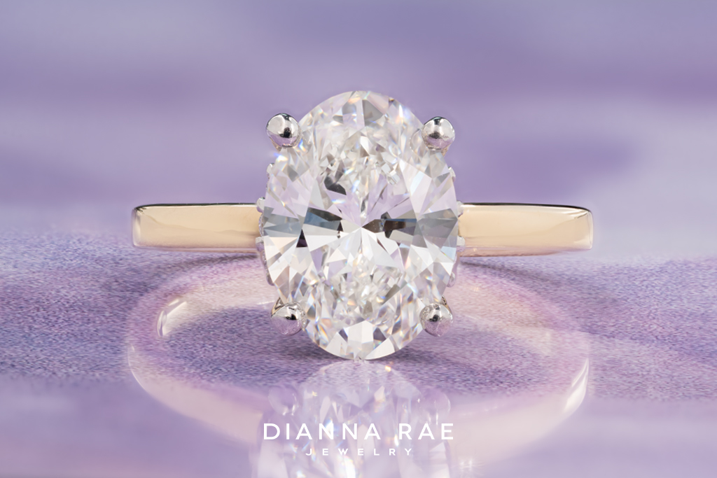 Oval Two Tone Engagement Ring