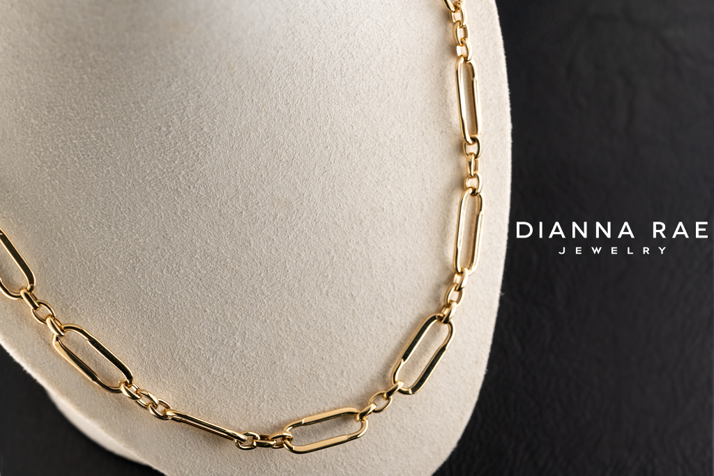 14K Yellow Gold Fancy Paperclip Chain