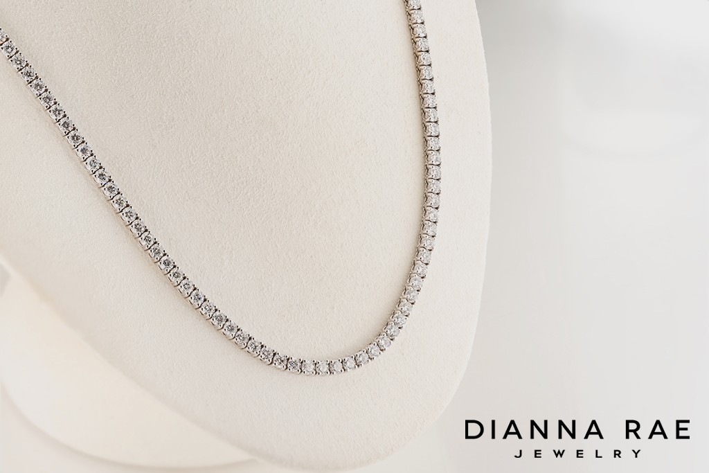 White Gold 13.91 Carat Tennis Necklace