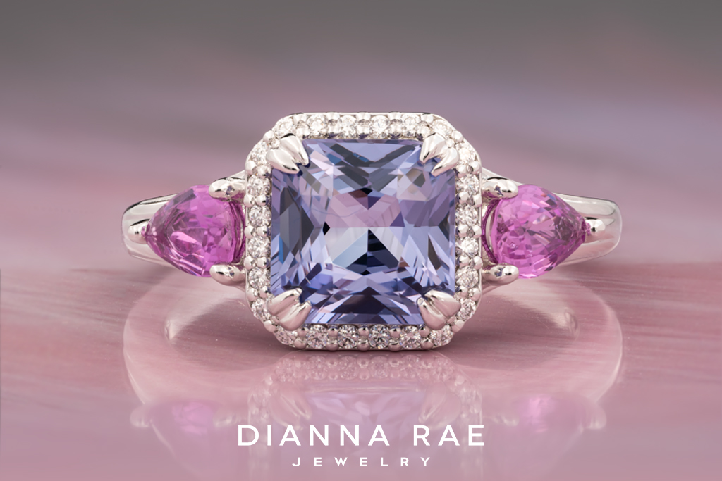 Lavender Spinel Ring with Pink Sapphire Accents