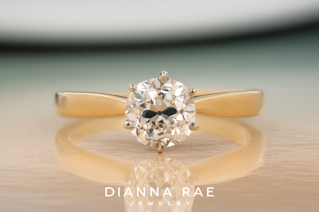 Two Tone Round Diamond Engagement Ring